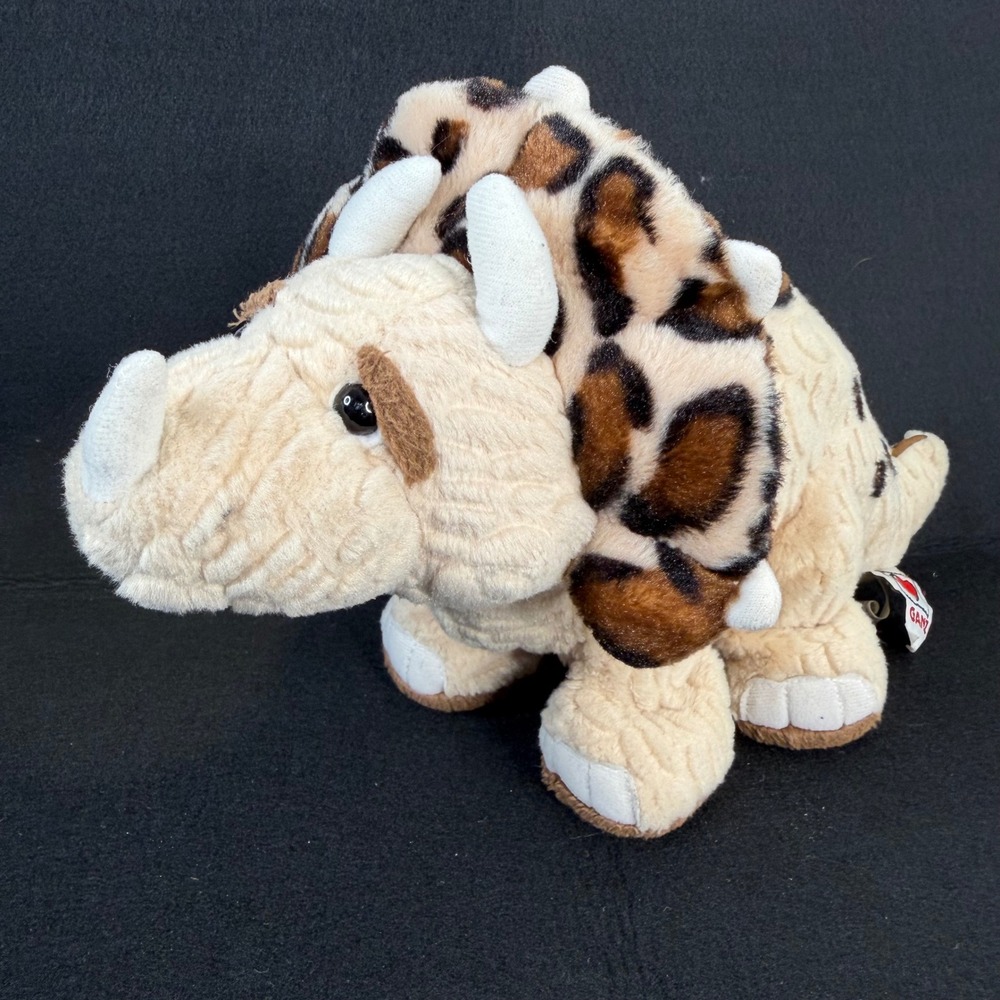 Ganz Webkinz Triceratops Dinosaur Plush Leopard Print NO CODE